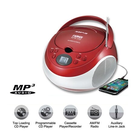 Naxa Portable MP3 CD Player AM FM, NPB252RE NPB252RE
